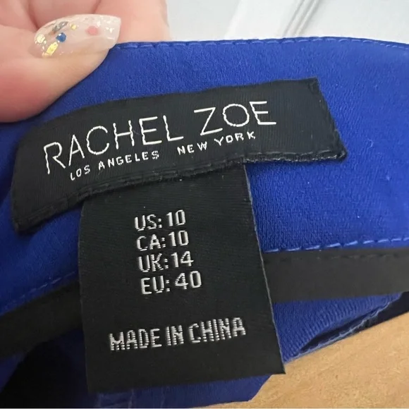 Cobalt Blue Rachel Zoe New Trousers |10 Straight leg, zip front - Picture 6 of 7